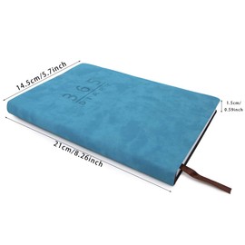 2022 A5 Diary Book with Tabs Soft Leather Blue Cover Daily Diary Notebook from January 2022 - December 2023, 8.4 x 14.5 cm
