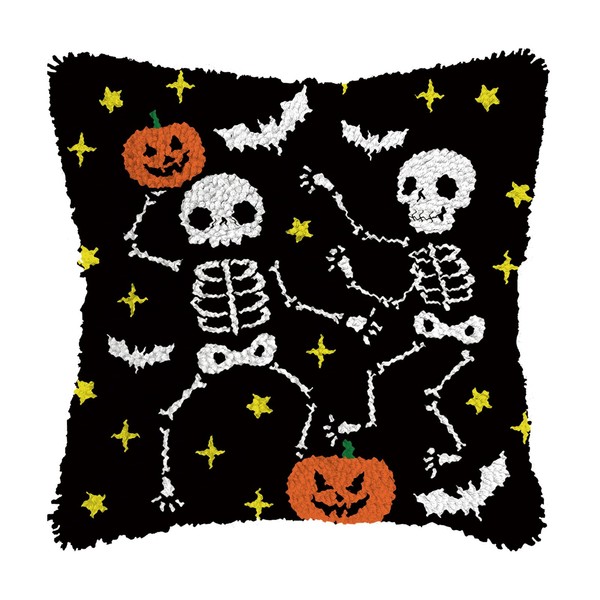 QIONG MENG Latch Hook Kits for Adults, DIY Halloween Skeleton