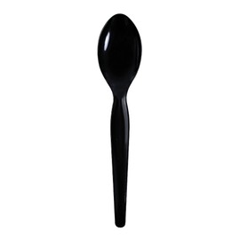 Boardwalk Heavyweight Wrapped Polystyrene Cutlery, Teaspoon, Black, 1,000/Carton