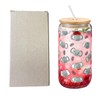 Yipaidel Cute Elephant Face Glass Cup 16 OZ, Glass with