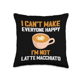 Latte Macchiato Lover Gift Coffee Love Funny Latte Macchiato Saying Coffee Lover Throw Pillow, 16x16, Multicolor