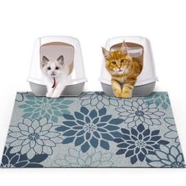 Hedgeink Large Cat Litter Mat Soft Litter Trapping Mat with Non-slip Bottom Litter Box Mat Waterproof Cat Food Mat Easy to Clean Pet Mat for Kitty