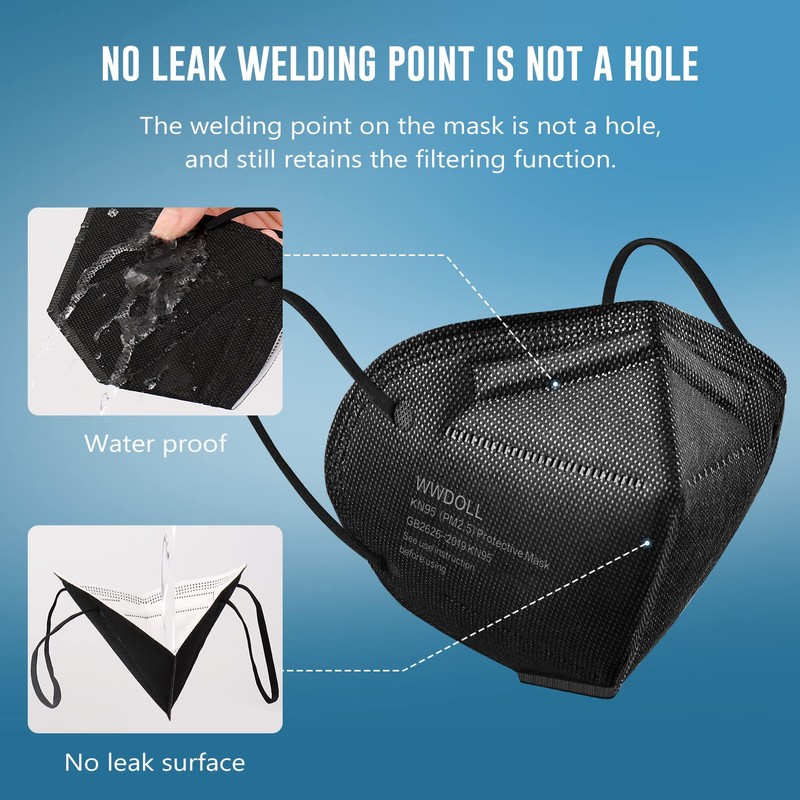 WWDOLL KN95 Face Mask 25 Pack, 5-Layers Breathable KN95 Masks,