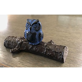 文鎮/ペーパーウェイト ふくろう 木 【伝統工芸品南部鉄器】