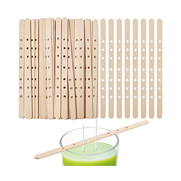 Anjmd 100 PCS Wooden Candle Wick Holders 7inch Candle Wick