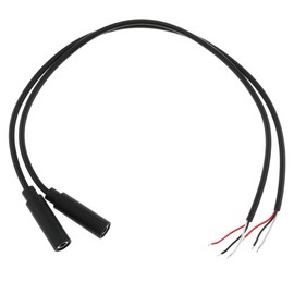 E-outstanding 3.5mm Female Jack to Bare End 2PCS Black TRS 3 Pole 1/8 Inch Plug Connector Audio Cable for Headphone Headset Earphone