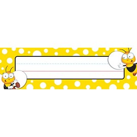 Carson Dellosa 36-Piece Buzz-Worthy Bees Classroom Nameplates, Yellow Student Desk Tags for Classrooms, Classroom Name Tags for Classroom Organization and Décor