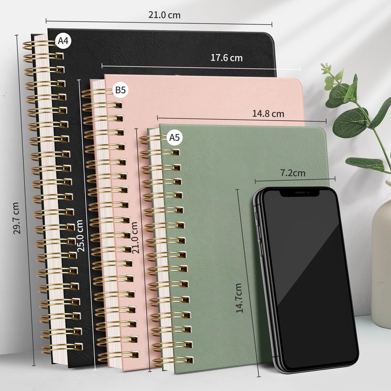 RETTACY Notebook B5 Squared, Bullet Journal with 100 g/m² Thick