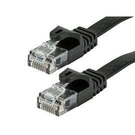 Monoprice Flat Cat6 Ethernet Patch Cable - 0.5 Feet - Black, Snagless RJ45, Flat, 550MHz, UTP, Pure Bare Copper Wire, 30AWG - Flexboot Series