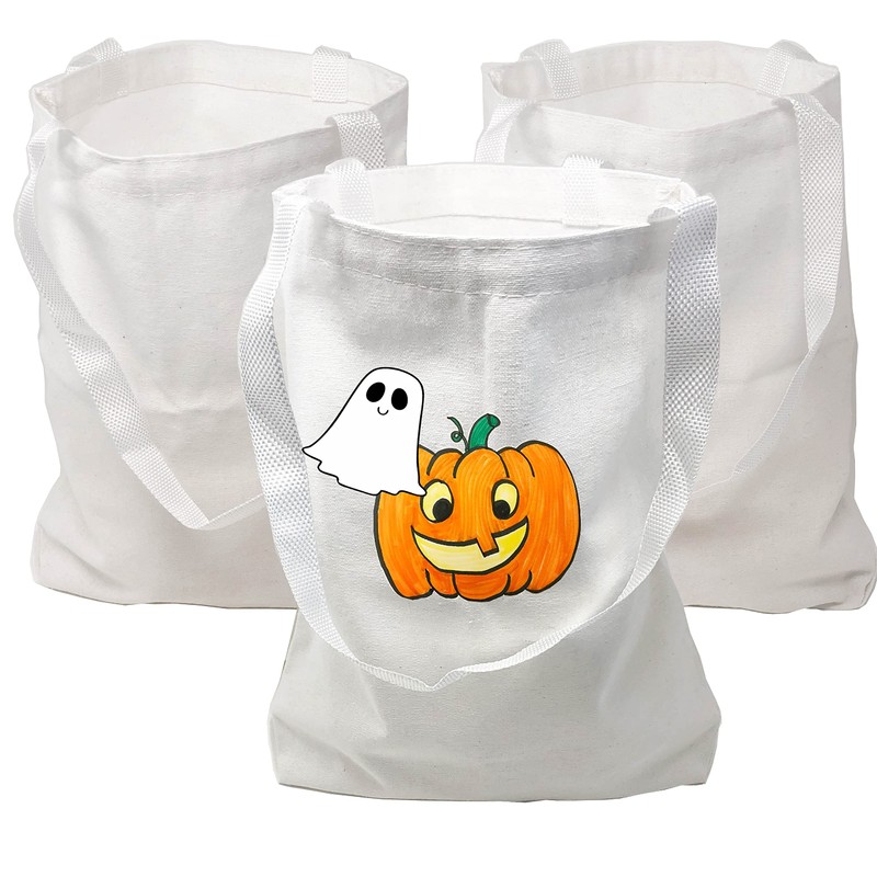 12 bolsas de lona blancas medianas en blanco, a granel,