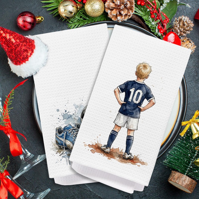 Soccer Gifts Hand Towels for Kids Boys Bathroom Set of