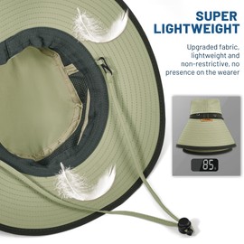 Sukeen Sonnenhut Damen Herren Fischerhut Herren UPF 50+ UV Schutz Hut Herren Sommer, Schnelltrocknend Atmungsaktiv Bucket Hut Safari Hut Camping Hut Gartenhut Wasserdichter Outdoor Hut mit Kinnband