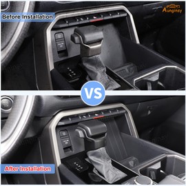 Aunginsy Gear Shifter Head Trim Cover Kit Compatible with Toyota Tundra/Sequoia 2022-2025 Tacoma 2024+ Center Console Gear Shift Knob Head Protection Cover Decorative Sticker ABS Interior Accessories