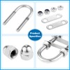 2pcs Marine Boat Stern Bow Eye Tie Down U-Bolt Rigging