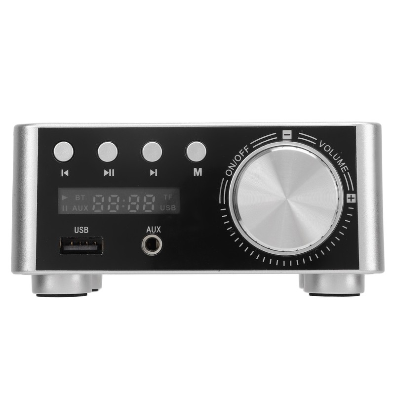 Bluetooth Amplifier Silver Mini Bluetooth 5.0 Digital Amplifier HiFi Stereo