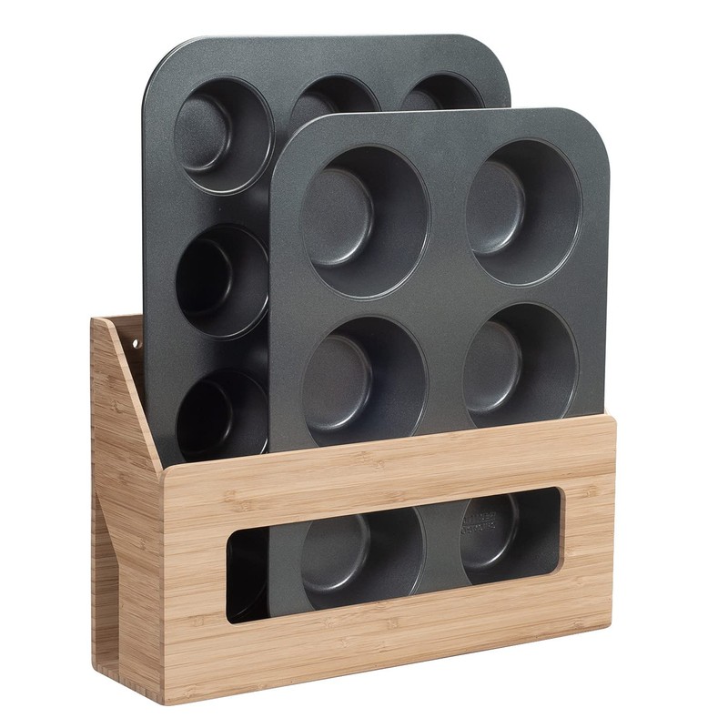 Bamboo Wall Mounted Kitchen Organizer & Holder for Foil, Wax