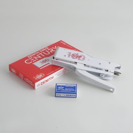 ZENITH Stapler Art. 548/E Century Elegant and Modern Matt White with Logo 'ZENITH 100 Years' in Red