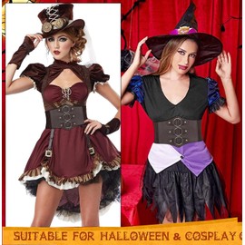 Women's Stretchy Waspie Belt Figure Flattered Elastic Waist Belt 17 cm Wide Corset Belt for Women, Coffee