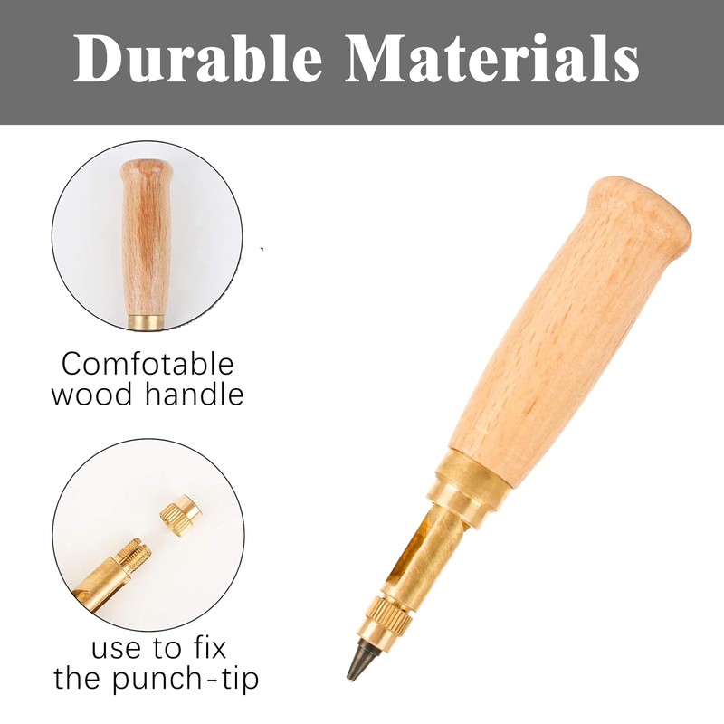 Wjelet Adjustable Screw Hole Punch, Precision Leather Screw Punch Tool