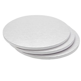 Juvale Juvale 3-Pack 14-Inch Round Cake Drum Boards - White Foil-Wrapped 0.5-Inch Thick Cake Board Set for Baking Supplies & Desserts - Base 14