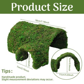 Hollima Reptile Tunnel Cave Hide, Handmade Shelter for Gecko Snake