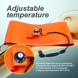 55-Gallon Metal Drum Heater，10 * 68.5 inch Insulated Band Heater，1200 Watt 120 Volt Drum Heater Barrel Band with Temperature Adjustment（UL Certification）