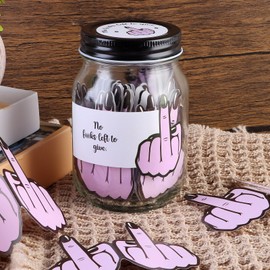 60 PCS Positive Emotional Support Gift Set Funny Affirmation Cards with Glass Jar for Funny Gifts Mental Health Gifts to Cheer Up Friends Positive Affirmations Cards for Women