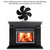 Black 6 Blade Heat Powered Stove Fan Thermodynamically Driven Fireplace