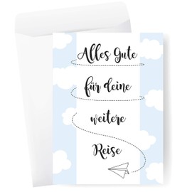 Sophies Kartenwelt Funny Farewell Card in DIN A4 Format with Envelope "Paper Plane" - XXL Folding Card with Plenty of Space for Colleagues for Retirement, Change of Job or Maternity Protection