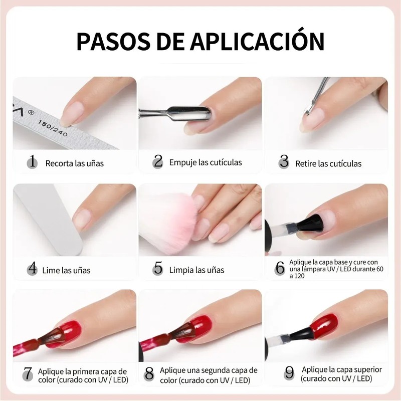 Geles Semipermanente Esmaltes Gama De 12 Uñas Gelesh Uvled