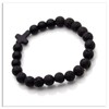 Xusamss Cross Bead Bracelet 8MM Lava Rock Turquoise Tiger Eye