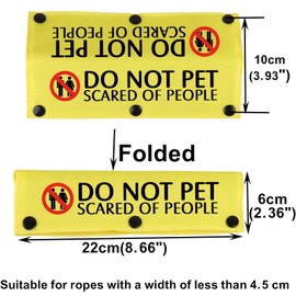 Funny Dog Leash Sleeve Do Not Pet Scared Of People Dog Leash Wrap Sleeve Alert Tag Pet Birthday Gift (Scared People-YE Sleeve)