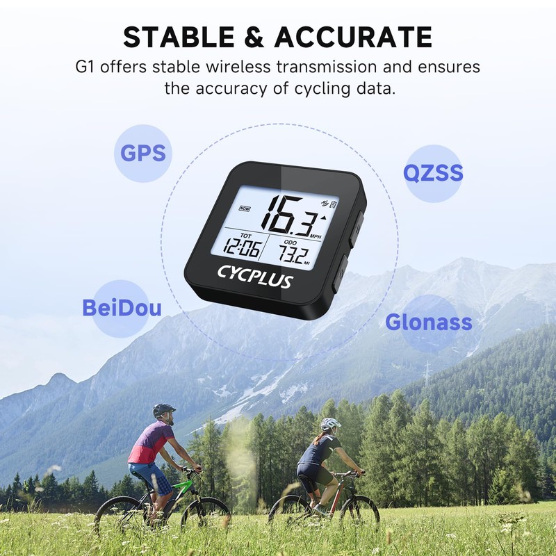CYCPLUS GPS Bike Computer, Wireless Cycling Computer with Automatic Backlight,