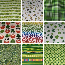 The Fabric Guys 100% Quilting Cotton Fabric Digital Prints St. Patricks Day 150 GSM Full Metre Length 112cm Wide (Green Tartan FF2125)