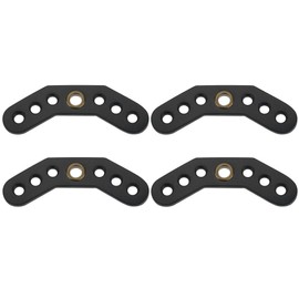 4Pcs Black Leather Bow Sling with Metal Grommets for Compound Bow,DIY Wrist Strap Bracket Mount, Durable Archery Accessories (12x4x0.5cm)