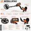 Metal Detector for Outdoor Treasure Hunting – 10-Inch Waterproof Coil