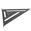 12in Triangle Ruler Aluminum Alloy Woodworking Carpentry Measuring Tools Black