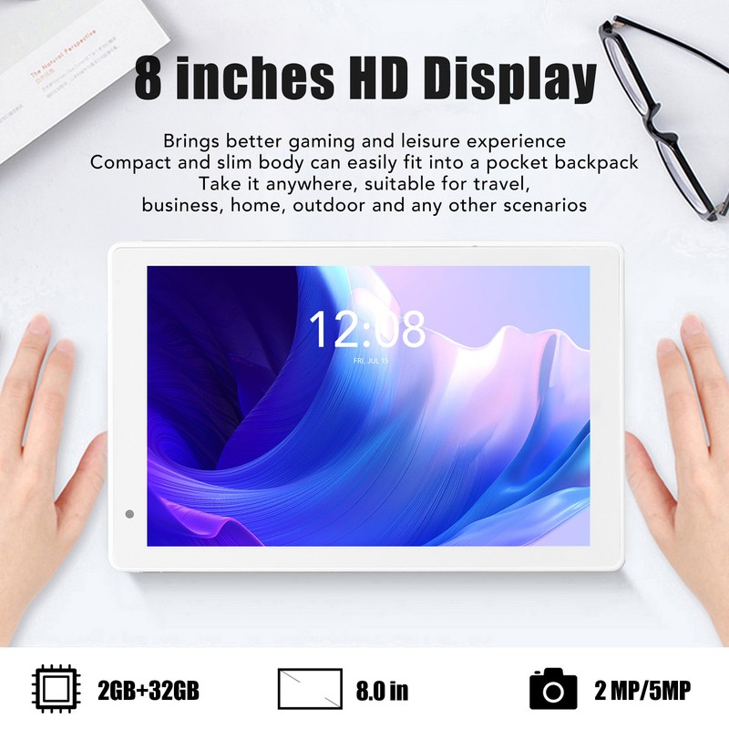 8.0 Inch Tablet for Android 8 Core CPU 2GB RAM