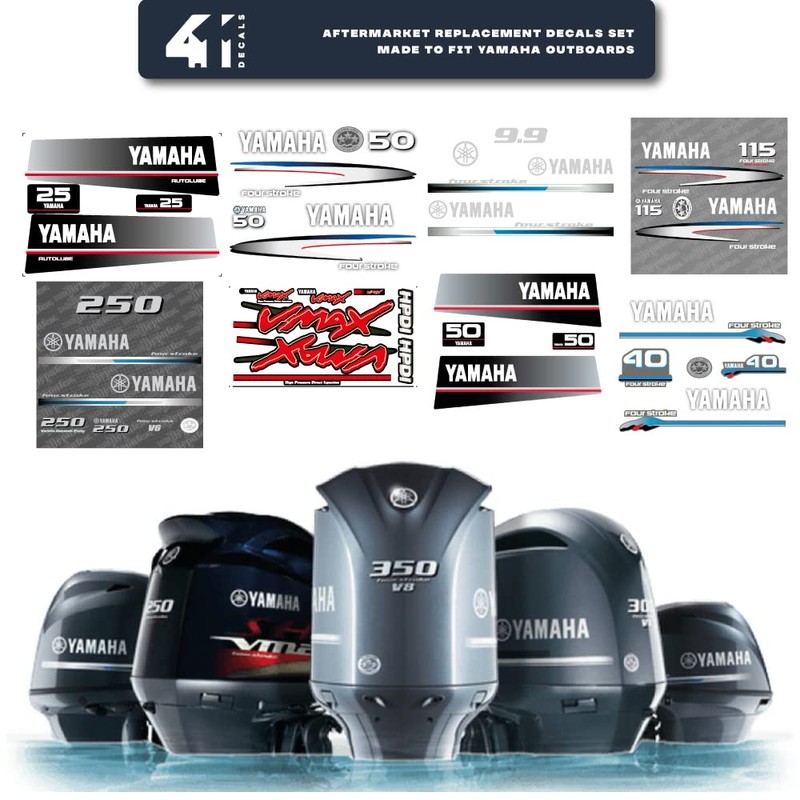 411 Decals Aftermarket Replacement for Yamaha 250 FS (2013) Outboard
