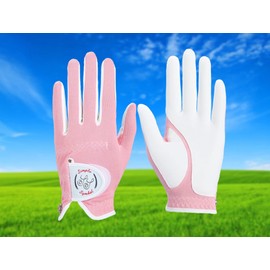 SIMPLE SYMBOL Women's RainGrip Golf Glove Two Pack,Hot Wet Weather Comfort,（Two Left Hands Or Two Right Hands Or One Pair） Four Colors to Choose from Pink/Purple/White/Green(Pink,S,Left)