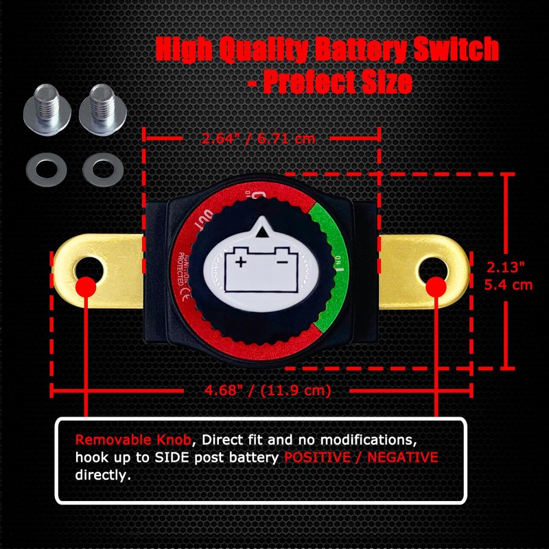 Ampper Side Post Battery Disconnect Switch 12V - 48V, Marine