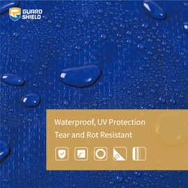 GUARD SHIELD Tarp 8x10 Feet Waterproof Blue/Silver Tarps 8Mil Multi Purpose UV Resistant Cover for Outdoor,Camping,Tent,Boats