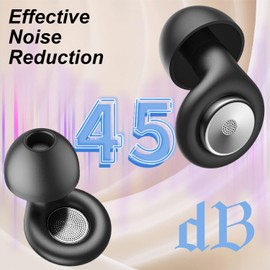 Ear Plugs for Sleeping Noise Cancelling 45dB,Reusable Silicone Earplugs with 8 Eartips and Travel Case, Soft Comfort Hearing Protection for Concerts, Snoring, Travel, Study (Black)