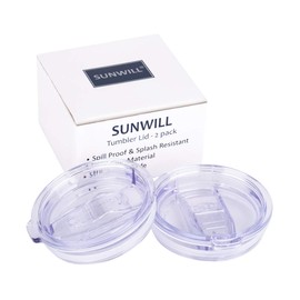 SUNWILL Lid 20oz Travel Tumblers Only, Spill Proof Lid, Splash Resistant Silicone Sliding Covers Replacement 2 Pack, Straw Friendly, BPA Free