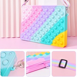 Push Pop Shoulder Bag, Set of 2, Squeeze Toy, Children's Wallet, Shoulder Bag, Stress Relief, Decompression Goods, Crossbody Bag, Bubble, Lightweight, Cute, Coin Purse, Small Storage, Birthday,
