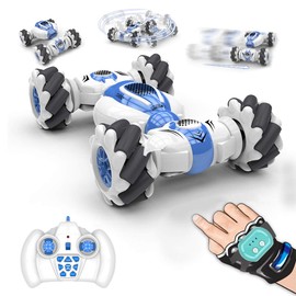 Goolsky Gesture Sensor Remote Control RC Stunt Car, Watch Deformable Electric Toy Cars All Terrain Speed 2.4GHz 4WD 360°Rotation Whirligig Off-road Vehicle Gift for Kids Boys Birthday