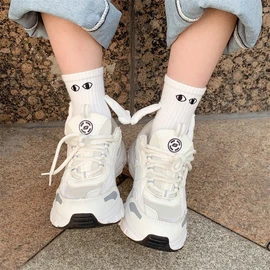 Magnetic Couple Hand-Holding Socks - Unisex Rainbow Humorous Mid-Calf Trendy Fashion Size/White 5ea
