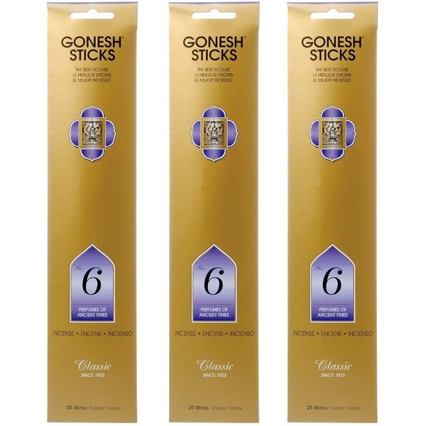 GONESH Classic Series Incense Stick No. 6 (Resin-Based Scent), Set