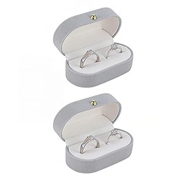 YIJOY 2 Pcs Jewelry Box Storage Display Gift Flannel Wedding Ring Single Proposal Farewell Classic Packaging Exquisite Suitable for Wedding Holiday Gifts Light Grey 2.95 * 1.57 * 1.37in