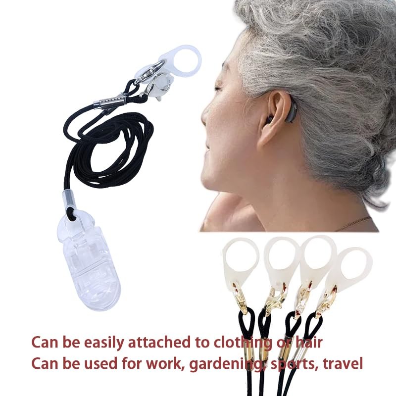 2 Set Binaural Black Hearing Aids Clip for Adults Seniors